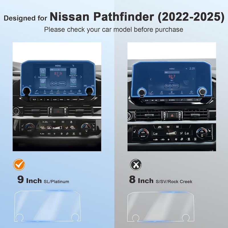 BSTW for 2024 Nissan Pathfinder Screen Protector for 2022 2023 2024 2025 Nissan Pathfinder SL Platinum for NissanConnect 9" Display Bubble Free Soft Nano Protective Film 2PCS - Image 2